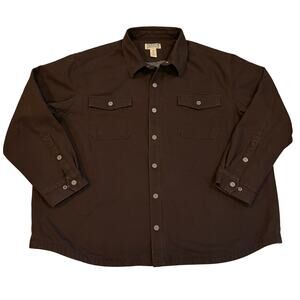 Duluth Fleece Lined Canvas Shirt Mens 4XL Brown Shacket Hanger Bender Fire Hose